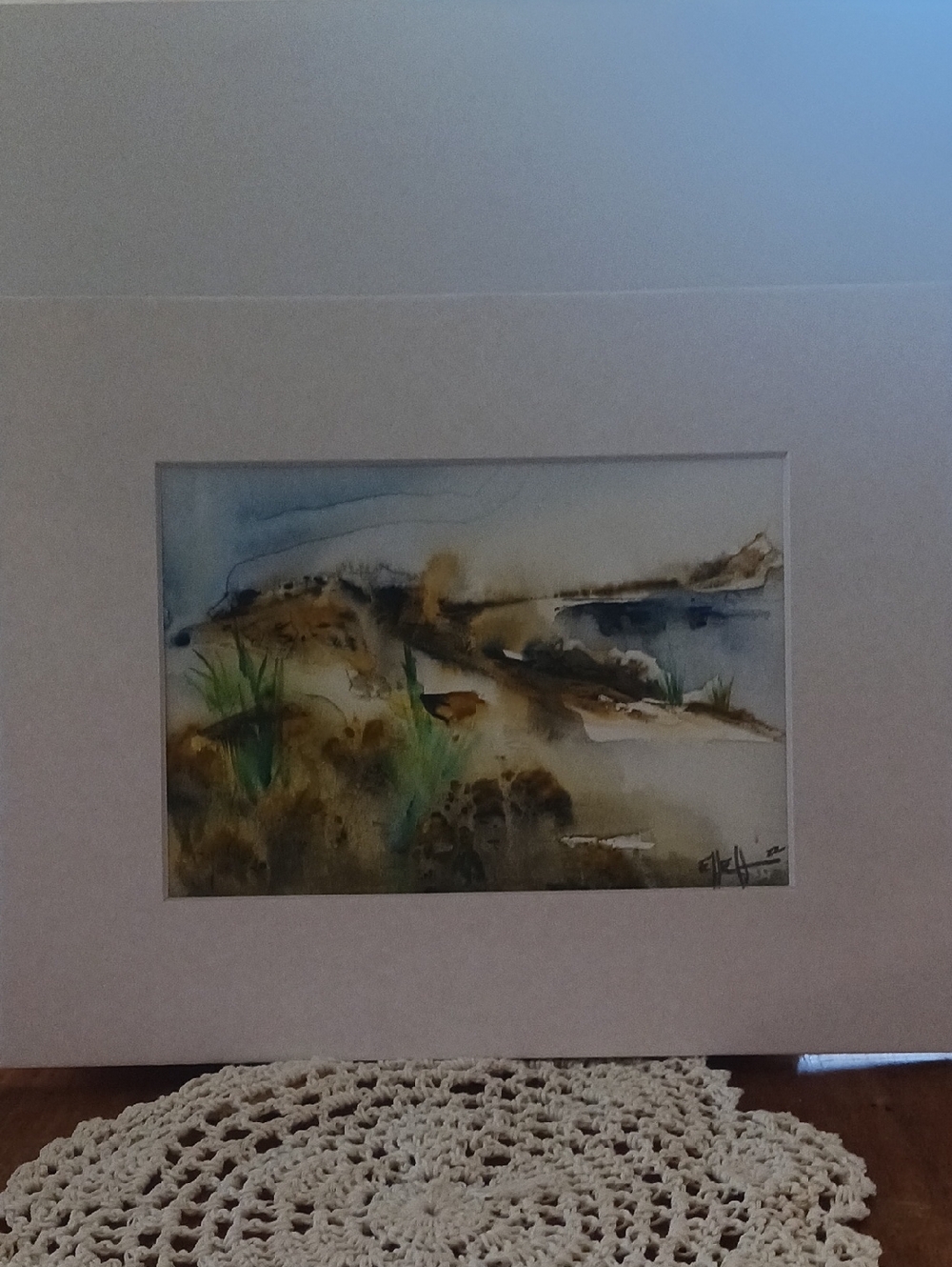 Original Watercolor Beach Dune Cove Impressionist Abstract